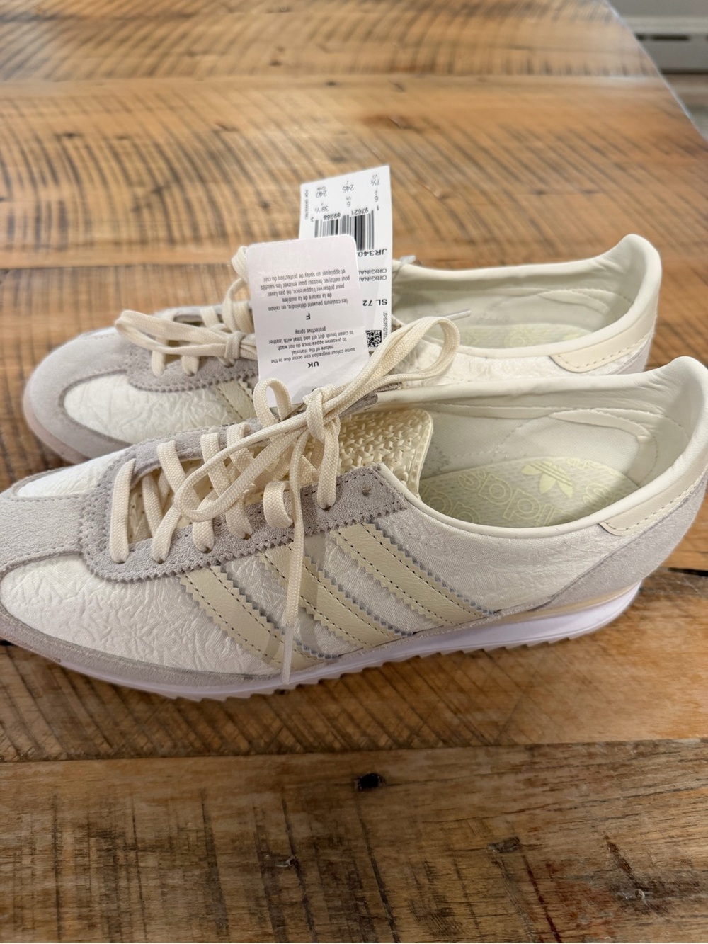 adidas Women’s Cream and Light Gray Vintage-Inspired Sneakers
